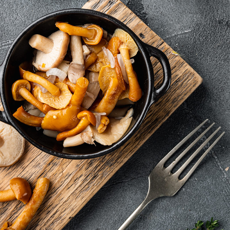 Marinated Mushrooms in Glass