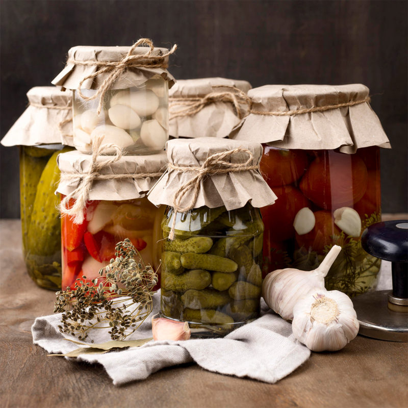 Pickled Vegetables In Glass